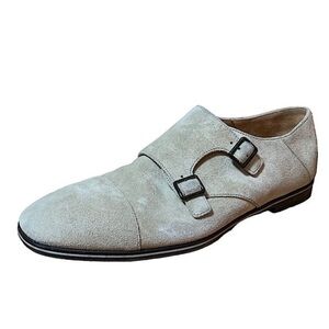 Hugo Boss Double Monk Strap Oxford Tan Suede Mens Oxfords Size 8